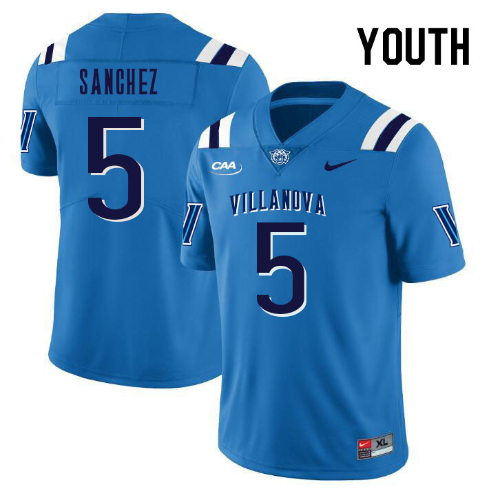 Youth #5 Jaylan Sanchez Villanova Wildcats College Football Jerseys Stitched Sale-Light Blue